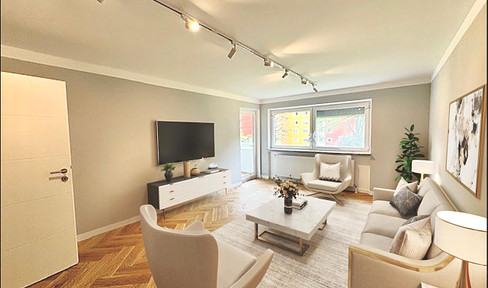 Commission-free: Fantastically renovated 3-room apartment with west and east-facing balcony