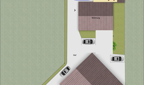 Gewerbehalle mit 244 m² und 6,80m Höhe, sowie Betriebswhg und weitere Flächen in Gelting