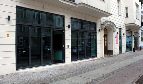 BESTE LAGE LEIBNIZSTRASSE - 210 QM - GR. SCHAUFENSTERFRONT - LÜFTUNG - PARKETT - LAGERFLÄCHEN ETC.