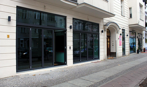 BESTE LAGE LEIBNIZSTRASSE - 210 QM - GR. SCHAUFENSTERFRONT - LÜFTUNG - PARKETT - LAGERFLÄCHEN ETC.