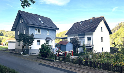 2 detached houses on the outskirts of the village