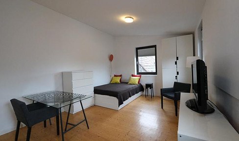 Nippes, furnished MÖBLIERT, 30sqm, old building, 1-room apartment & bathroom & hallway, monument, beautiful