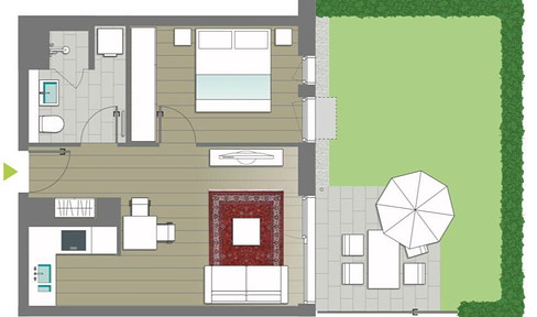 Stilvolle 2-Raum-Wohnung mit Einbauküche, Terrasse und Stellplatz in Bonn-Duisdorf