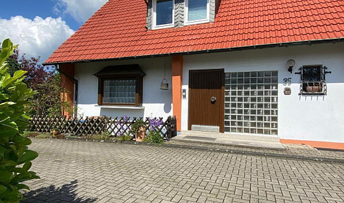 Semi-detached house, south/west facing garden, view of the countryside