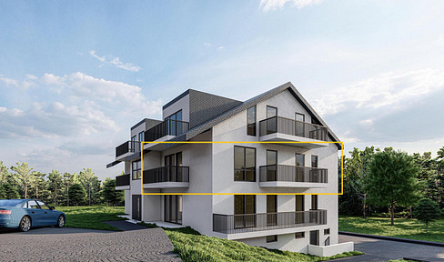 3 room top floor apartment with great furnishings, two balconies and KfW 55 standard (WG 3)