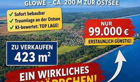 Building plot on the island of Rügen, with access already established.  Only approximately 200 meters to the Baltic Sea.  An excellent investment opportunity.