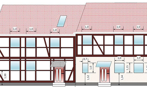 3-sided courtyard or 3 ETW according to WEG, with barn and garden