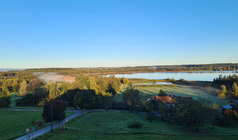 First occupancy 3.5 room top floor apartment with magnificent views, wood-burning stove, balcony...