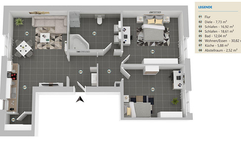 3-room apartment, West Berlin.