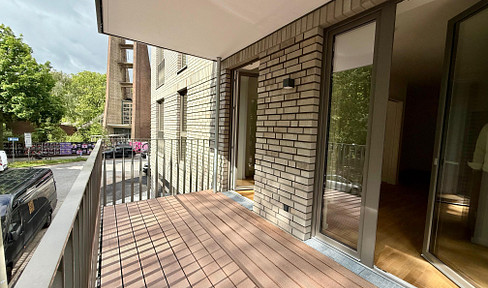 New 2-room building: East-facing balcony - real wood parquet - underfloor heating - close to the Elbe - high-quality fitted kitchen