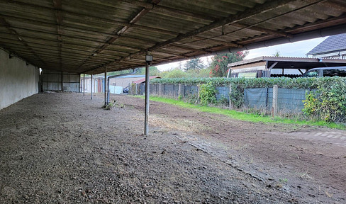 Car parking spaces, commercial hall, small and large garages and lattice boxes for storage