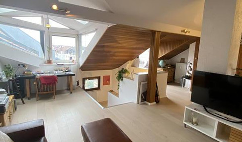 Rented, extravagant apartment above the rooftops of Nuremberg