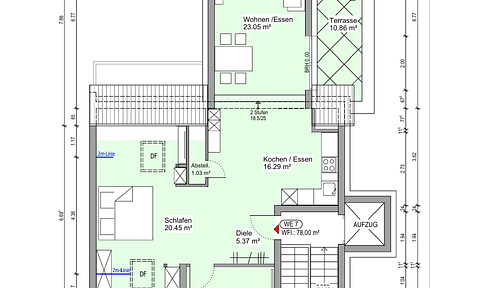 Energy-efficient (KfW 55) 2.5-room penthouse with elevator