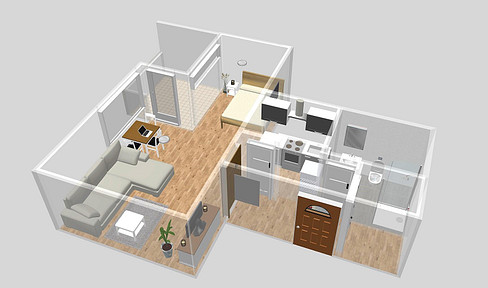 Beautiful 1.5 room apartment with balcony + garage + sauna + swimming pool