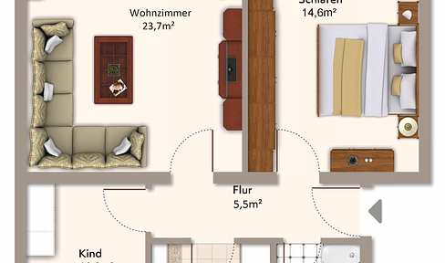 +++ Kernsanierte Wohnung mit neuem Bad,  neuer Einbauküche und Waschmaschine +++