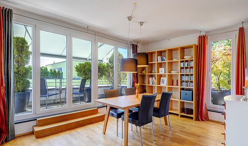 Roof terrace apartment, clear shapes and a great sense of space.