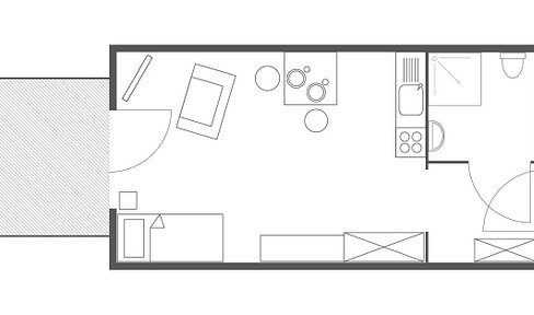 Gemütliche 1-Zimmer Wohnung mit moderner EBK & Balkon