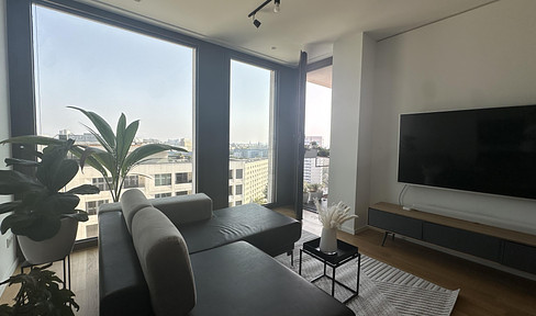 Unlimited & partially furnished: 2-room apartment with skyline view near Alexanderplatz