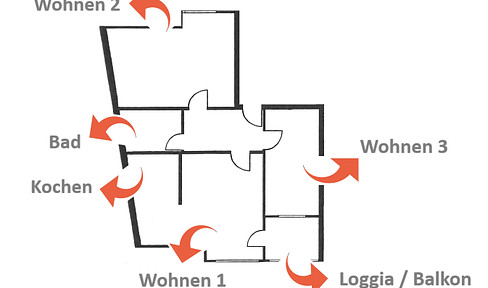 Schöne u. zentrale 3,5-Zimmer Wohnung