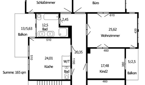 Große, mod. Altbauwohnung: 5Zi, Kü, Bad,165qm, 2Blk, Garage, 1.OG