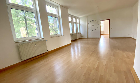 Bright apartment in old building with large living room and high ceilings