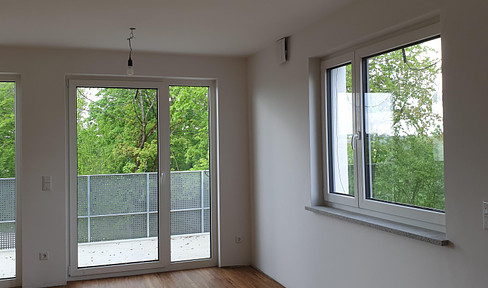 3-room apartment with large west-facing balcony (new build 2022, air source heat pump A+, no gas, no oil)