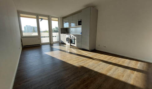 1-room apartment, renovated, with fully fitted kitchen/washer-dryer and balcony.