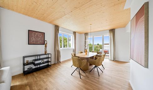 Shared room in a newly built attic apartment with balcony above the rooftops of Berlin