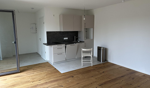 First-time occupancy 1-room apartment with own parking space, terrace and fitted kitchen