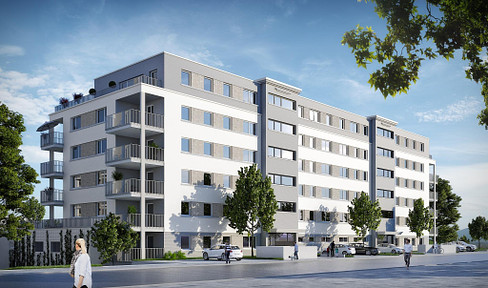 KL-Pfaffgelände: First-time occupancy - 2 room ground floor apartment with EBK, terrace and parking space!