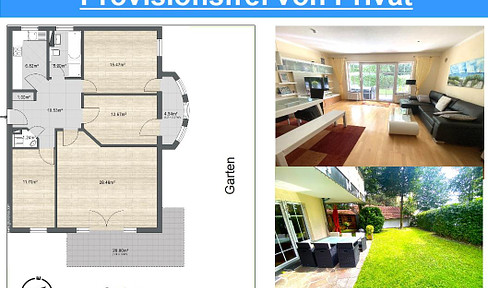 Ideal for families & senior citizens: 4-room apartment with 160 m² garden and solar system