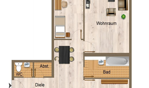 Von Privat: Renovierungsbedürftige 4 Zimmer Wohnung. WG-geeignet!