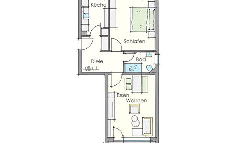 Erstbezug nach Sanierung: Geschmackvolle 2-Zimmer-Wohnung mit geh. Innenausstattung