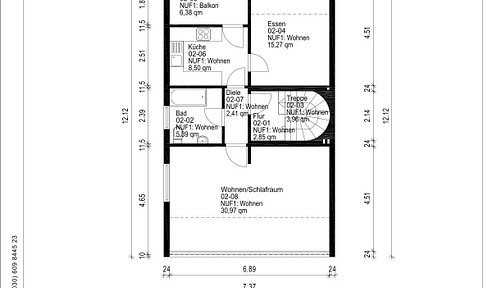 Top floor apartment with balcony, underfloor heating and completely refurbished, in the heart of Brauweiler!