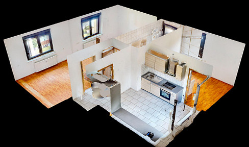 2 Zimmer Wohnung Edemissen 460 qm Garten, Baumbestand, EBK, Kaminofen, Stellplatz, Keller