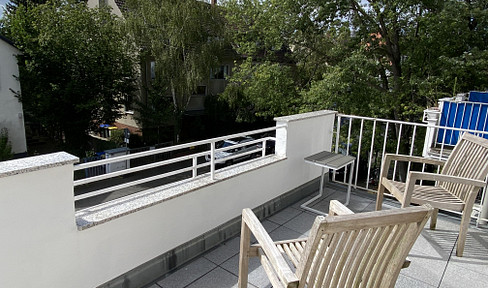 Möblierte Designwohnung, Top-Lage in Köln Bayenthal, Nähe Rhein, Sonnenbalkone, All-in-Miete