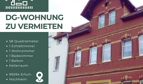 Charmante Dachgeschosswohnung mit Balkon in Erfurt-Hochheim – Ideal für Singles oder Paare