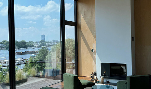 Loft/office with perfect Spree view, direct water access near Ostkreuz & boat mooring option