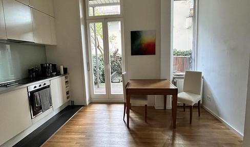 Near Bergerstraße; Furnished design old building apartment with terrace on the ground floor.