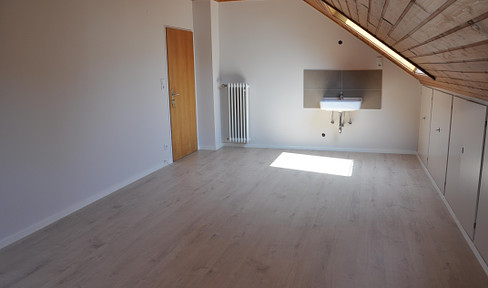 Attic room in a quiet residential area