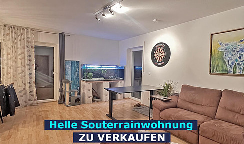 PROVISIONSFREI - Lichtdurchflutete Souterrain-Wohnung in Hanglage mit großer Terrasse und Garten