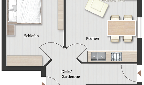 3-Zimmer-Neubauwohnung im KfW-40-Standard in idyllischer Lage Typ 3.1