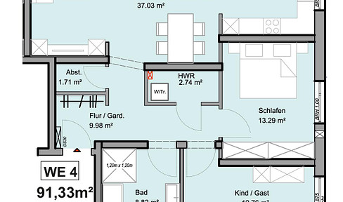 New building 3ZKB with balcony, parking space incl.