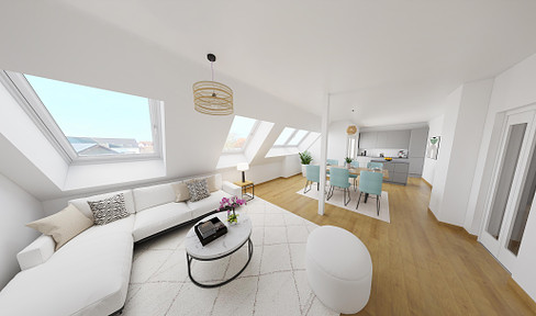 Beautiful 3-room maisonette (new build) for sale in the center of Neu-Ulm Burlafingen