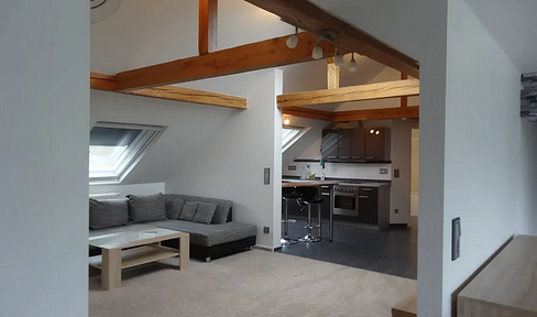 furnished attic apartment bright, modern