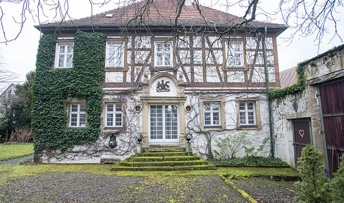 Castle grounds with manor house, barn, horse stables and adjoining building plots