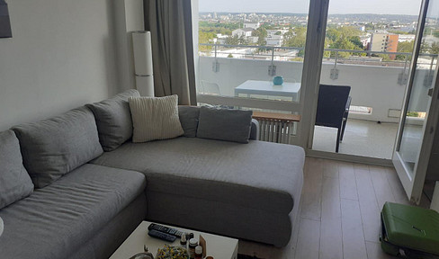 Beautiful 1-room apartment with large balcony and skyline view