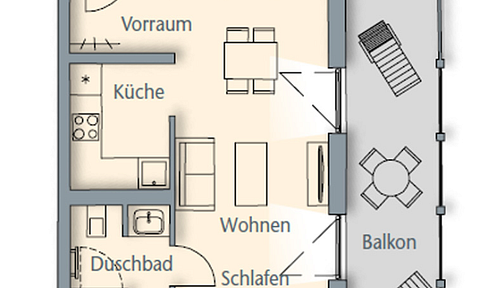 Modern, attractive 1-room apartment in Forchheim for rent from 01.06.2025