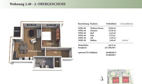 2 Zimmer STG Neubau-Eigentumswohnung 2.40