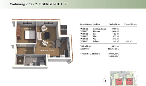 2 Zimmer 2. OG Neubau-Eigentumswohnung 2.35